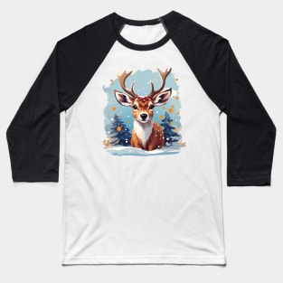 Chrismtas deer design, christmas scene with deer Baseball T-Shirt